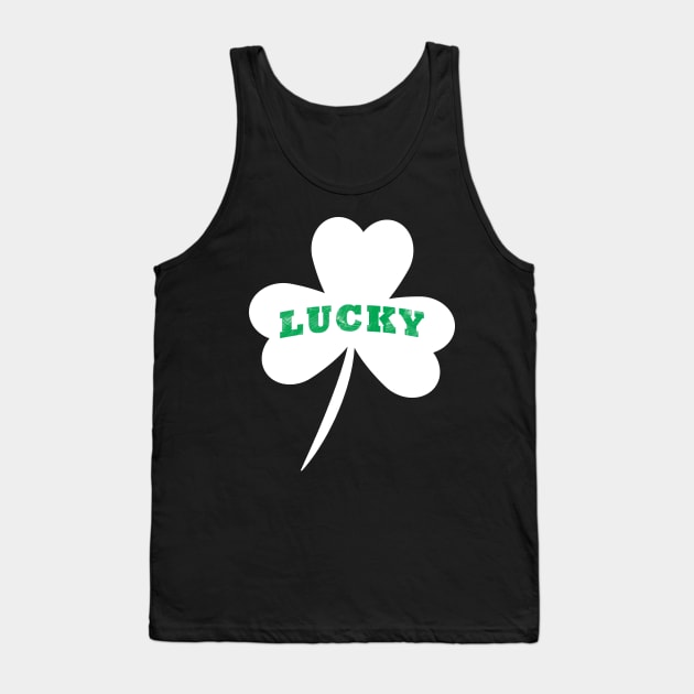 Vintage Style Lucky Clover St Patrick's Day Tank Top by Tee brush